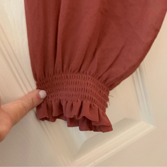 Universal Thread Long Sleeve Lined with Tassels Dusty Rose Blouse NWT Size S - Picture 8 of 15